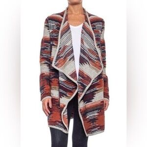 Lucky Brand New NWT Women's Western Aztec Print Open Front Cardigan, size S